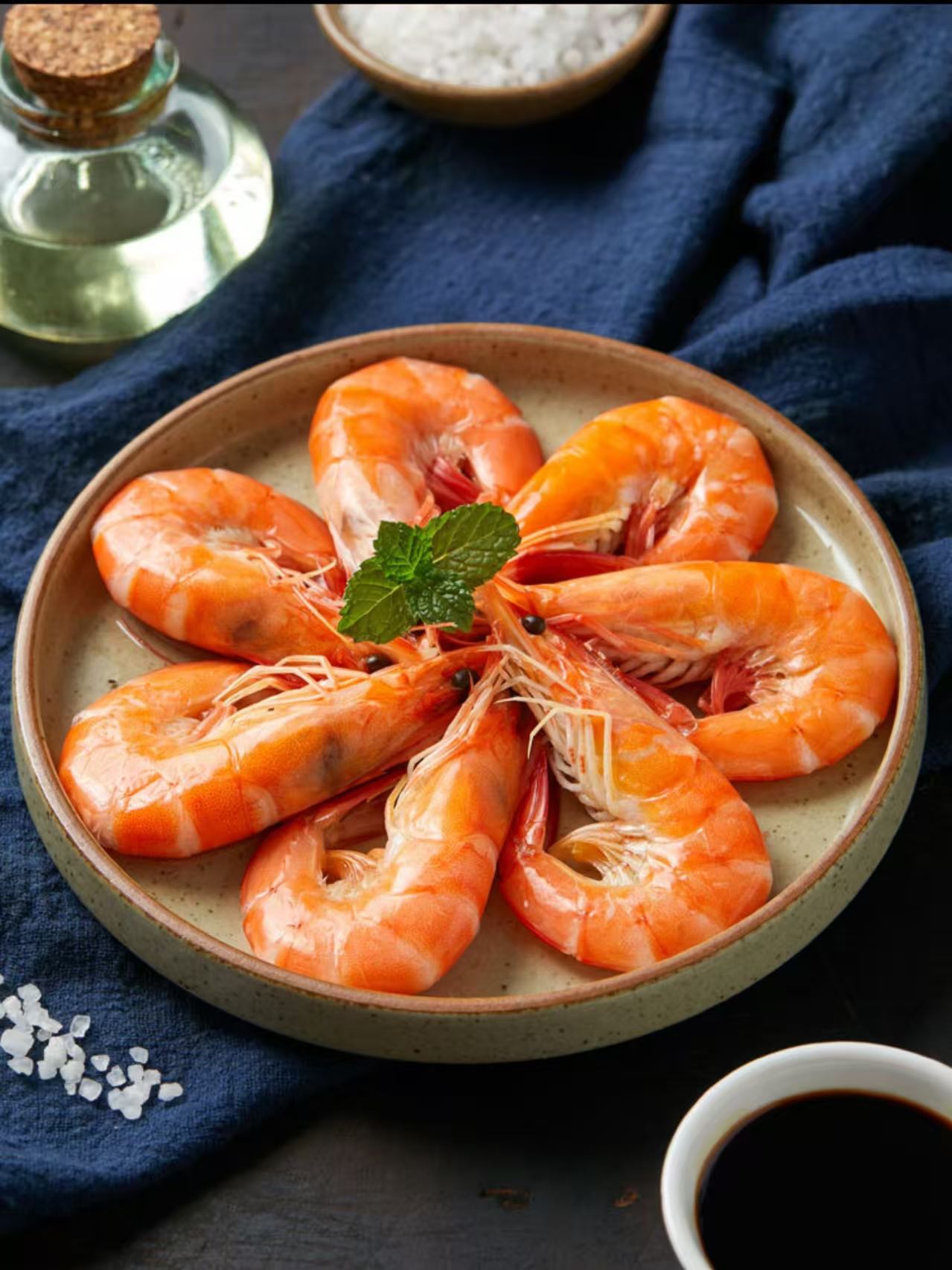 有机无抗熟冻盐田虾，净重2斤（500克*2袋）， 26-30条/斤