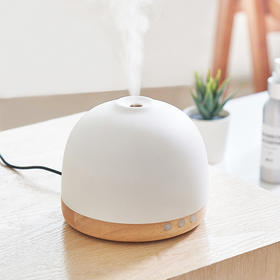 陶白 陶瓷实木香薰机 空气加湿器家用香氛机 300ml水箱