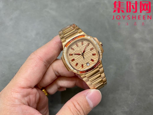 3K百达翡丽运动优雅系列 鹦鹉螺7118 渐变橙红宝石 女士腕表 324一体机 商品图3