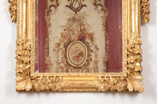 独角鹿西洋古董18世纪末法国出品路易十五风格爱神小天使主题木鎏金精雕大型挂镜 商品图7