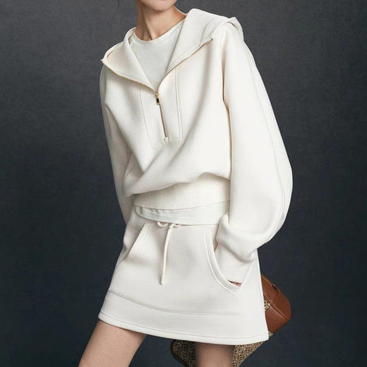 馥迦休闲气质半拉链连帽卫衣 商品图2