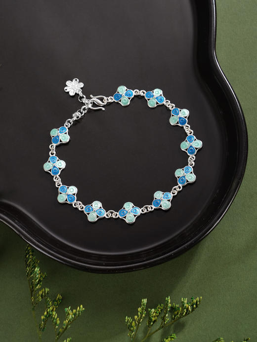 子佩集【四叶安好】S990银手链【MXSL011】四叶草花丝珐琅彩2510 商品图2