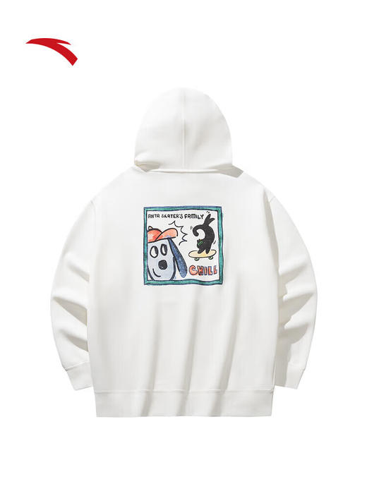 安踏（ANTA）卫衣中性套头衫新款连帽套头百搭简约运动休闲上衣内搭172538702 纸莎白-1 商品图1