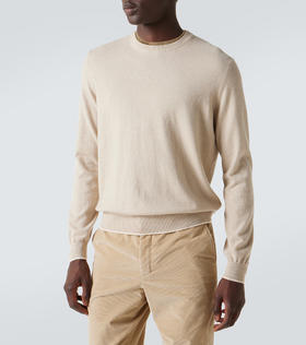 LP美丽诺羊毛纱线和桑蚕丝混纺双层圆领毛衣