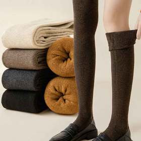  爆卖三万多双！任选3双！高克重纯色加厚毛圈过膝袜，万能搭配还保暖！