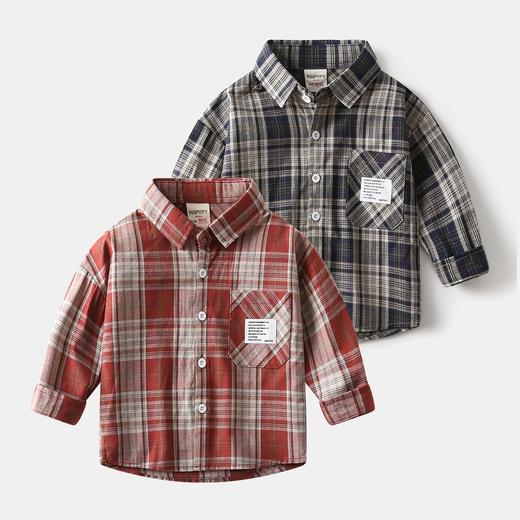 【69元起2件】全棉格子衬衫 2025新款可穿三季儿童纯棉磨毛长袖衬衫 商品图7