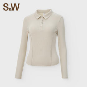 【sw速惟】修身显瘦秋冬运动休闲时尚百搭纽扣气质T恤POLO 4184