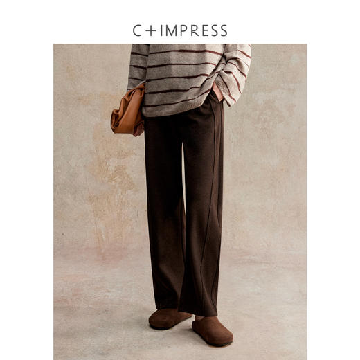 羊毛混纺松弛感休闲百搭弯刀裤 商品图1