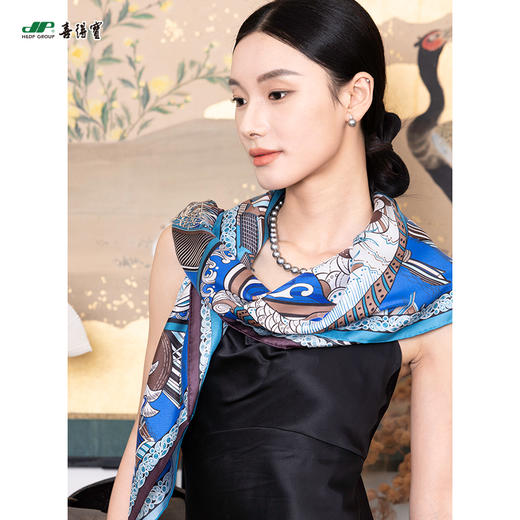 放心消费月 喜得宝文创丝巾《守.护》杭州运河拱宸桥趴蝮 杭州丝绸100%桑蚕丝斜纹绸 商品图5