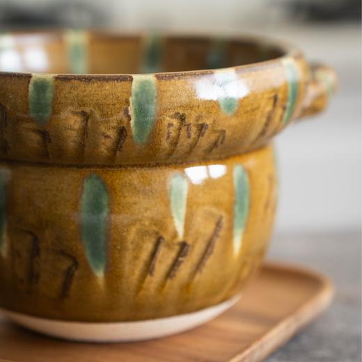 菜菜定制三彩手拉砂锅3升| 断货多月、少量补货，内壁厚实保温极好，沸而不溢 商品图4