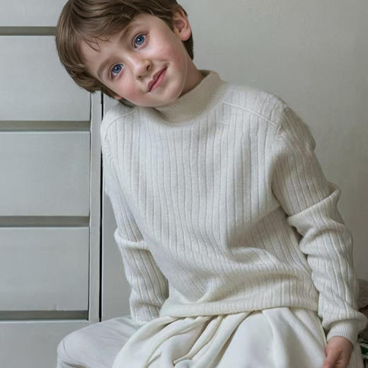 【99元2件】【专柜品质】儿童毛衣针织衫 秋冬新款半高领长袖中大童洋气套头衫毛衣 商品图3