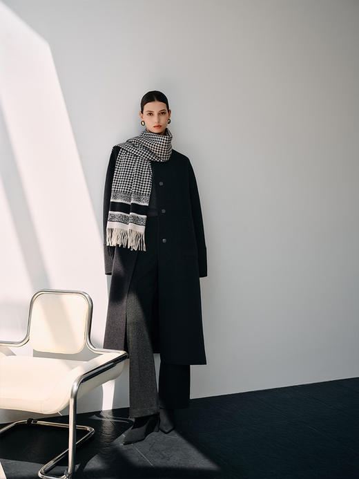 【双面穿羊毛大衣】25年秋冬女士新品中长款毛衣大衣时尚单排扣双面穿大衣 商品图1