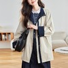 馥迦高级感撞色立领中长款风衣 商品缩略图4