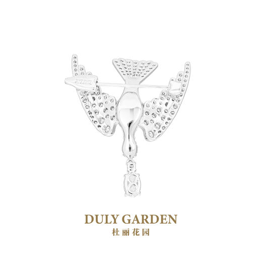杜丽花园DULY GARDEN 法国高端设计胸针品牌白色满镶鸟送礼品配饰 11288ZW 商品图3