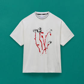 Napapijri 中性玫瑰徽标印花 Osorno 棉质圆领短袖平纹针织T恤 白色 NP0A4I56RB1