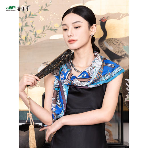 放心消费月 喜得宝文创丝巾《守.护》杭州运河拱宸桥趴蝮 杭州丝绸100%桑蚕丝斜纹绸 商品图2