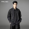PINLI品立2025秋季新款衬衫领拼接条纹卫衣假两件宽松休闲上衣潮B253109053 商品缩略图0