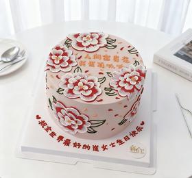人间富贵花手绘蛋糕-低糖处理无添加