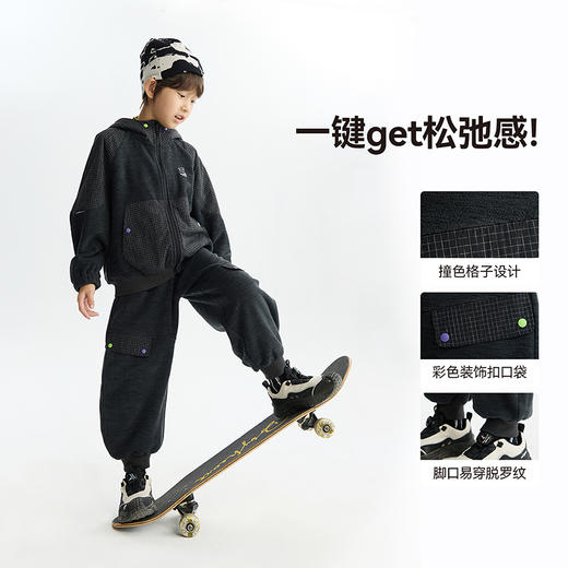 漫画家【松弛格子裤】儿童裤子25秋冬男女童松弛感抗静电保暖长裤 商品图2