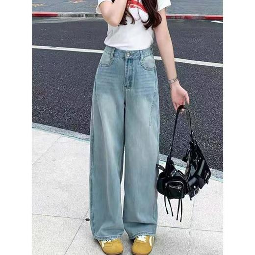 太太太显腿长了吧！梨形身材窄版直筒牛仔裤女秋季新款高腰宽松显瘦阔腿长裤 商品图6