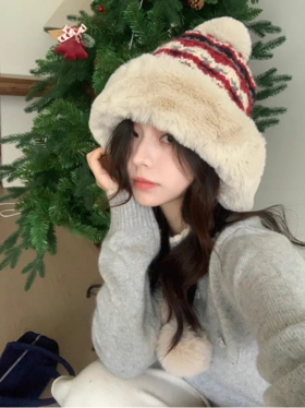 🌈报告！我先5G过圣诞啦🎄全方位保暖的时髦冬天，保暖护耳毛绒💪【HOPENONO费尔岛提花针织帽】🔥方圆脸天菜！秋冬氛围感的神！