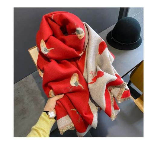 💕爱死这条围巾‼️舒服的色系，简约大方‼️【HOPENONO 国风翠鸟仿羊绒围巾】拯救你整个衣橱❤️，仿羊绒材质非常舒服 品质极好！ 商品图4