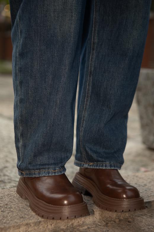 一周发货【2穿 棕色中筒靴】3-4cm跟高，34-43码！正码正拍！有薄绒和不加绒两款选择，鞋面皮面pu皮，鞋底pvc发泡材质，整体轻盈 商品图11