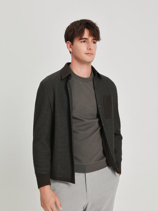 callisto深绿织艺系列经典翻领外套 商品图3