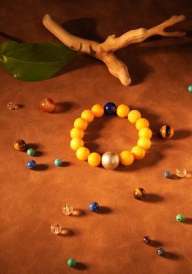 12+天然蜜蜡老色手串