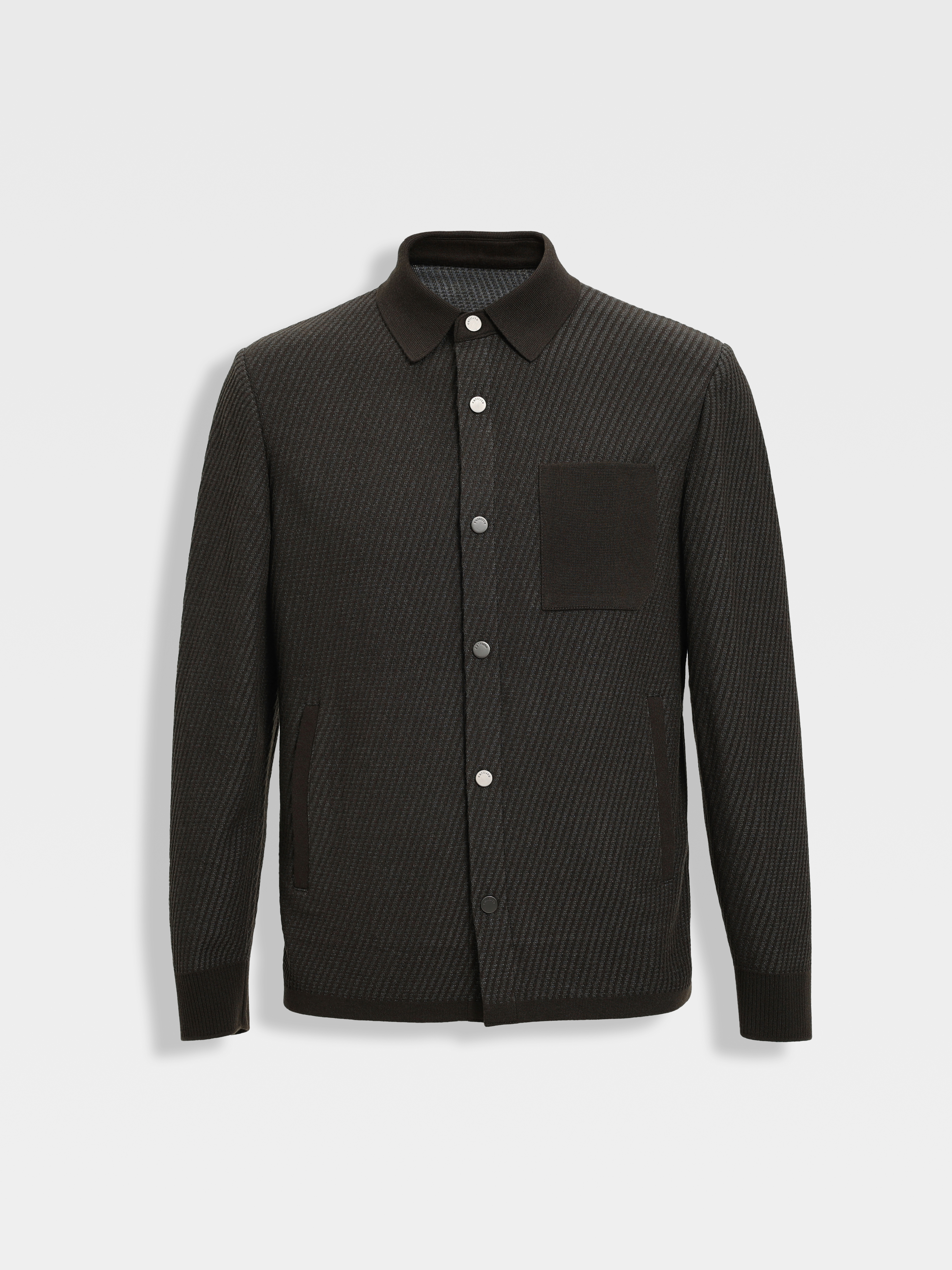 callisto深绿织艺系列经典翻领外套