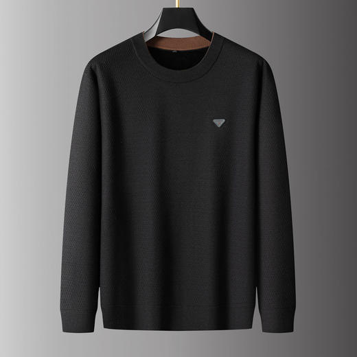 【加绒】【DPS】大依优型大码男装圆领针织打底衫绵羊毛加绒卫衣休闲百搭加肥加大码 商品图5