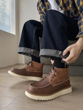 型男入秋冬工装马丁鞋