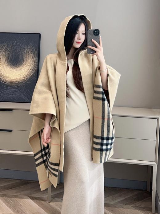 巴宝莉 双面羊绒连帽斗篷 格纹款（ZT*DSX） 商品图0
