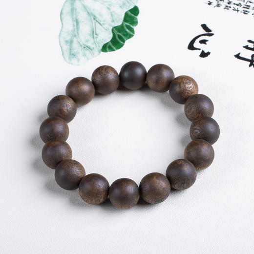 xy0643，14.2mm沉香素串单圈手串 商品图2