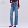 乔万尼2025冬新品高腰设计通勤利落感水洗工艺丹宁直筒牛仔裤EZ3F177 商品缩略图2