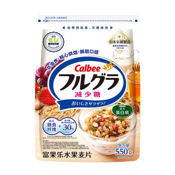 卡乐比（Calbee）即食燕麦片 减糖水果麦片550g 日本进口非油炸 营养早餐代餐零食 /水饮冲调 /冲饮谷物 /混合麦片 商品图4