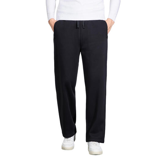 罗蒙冬季加绒阔腿休闲裤男士直筒拉链式口袋抽绳款时尚百搭长裤子男 商品图7