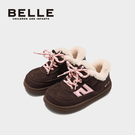测评优品-百丽 儿童加绒德训鞋 反毛皮 隐藏式魔术贴 商品图1