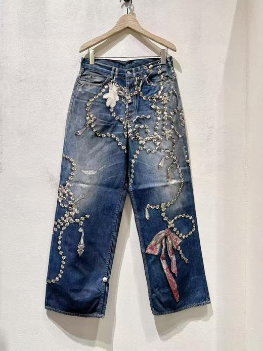 女款印花3D牛仔裤长裤001 商品图0