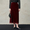 【林栖设计小店】真丝丝绒半身裙拼桑蚕丝复古绣花2025秋冬新款宽松裙子女1954003 商品缩略图1
