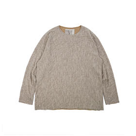 山也 郝 毛棉双面圆领长袖T恤