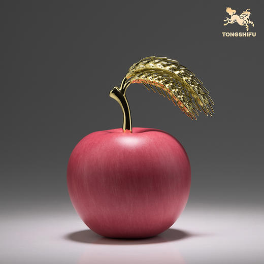 铜师傅《岁岁平安》客厅办公室苹果麦穗铜摆件 平安果家居装饰品 商品图1