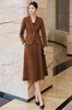 SZ6A01_栗壳色_上衣外套_秋冬_V领一粒扣收腰修身亮丝提花西装_高级女装_BERNIEELEN 伯妮斯茵 商品缩略图3