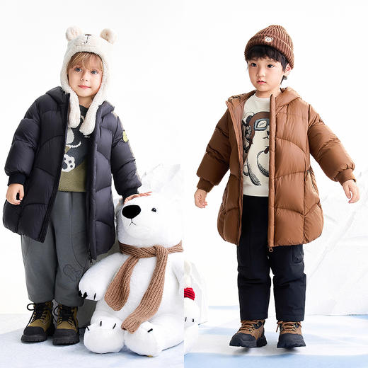 【实体店同款】男女童长款羽绒服冬季新款安奈儿童装XM545453 商品图3