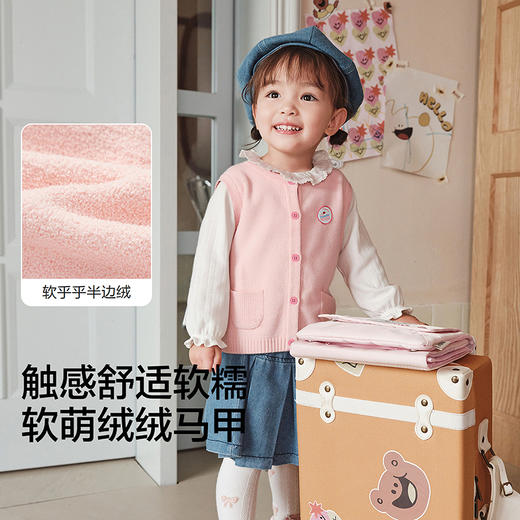 【商场同款】巴拉巴拉童装儿童马甲2025冬季新款半边绒保暖女童萌 商品图3
