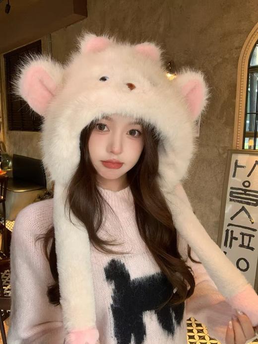 【YW】无忧购耳朵会动毛绒小羊帽子超大冬季保暖（截单后7天发货) 商品图5