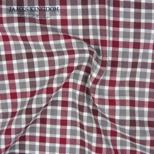 【 红格羊毛混纺】占姆士羊毛格子长袖衬衫男秋冬季新款高端商务休闲男士衬衫潮 商品图2
