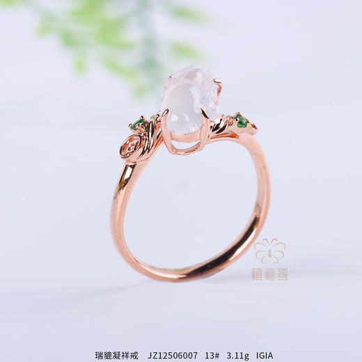 【旺运】玻璃种白翡貔貅戒指-JZ12506007 商品图3