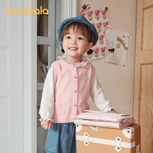 【商场同款】巴拉巴拉童装儿童马甲2025冬季新款半边绒保暖女童萌 商品图0