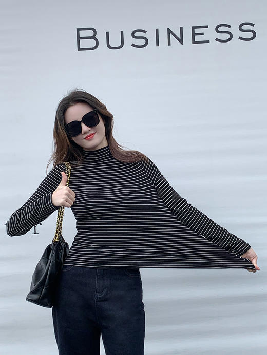 【百图lulu定制】【羊毛桑蚕丝T恤】九色 半高领 羊毛桑蚕丝 长袖T恤 商品图1